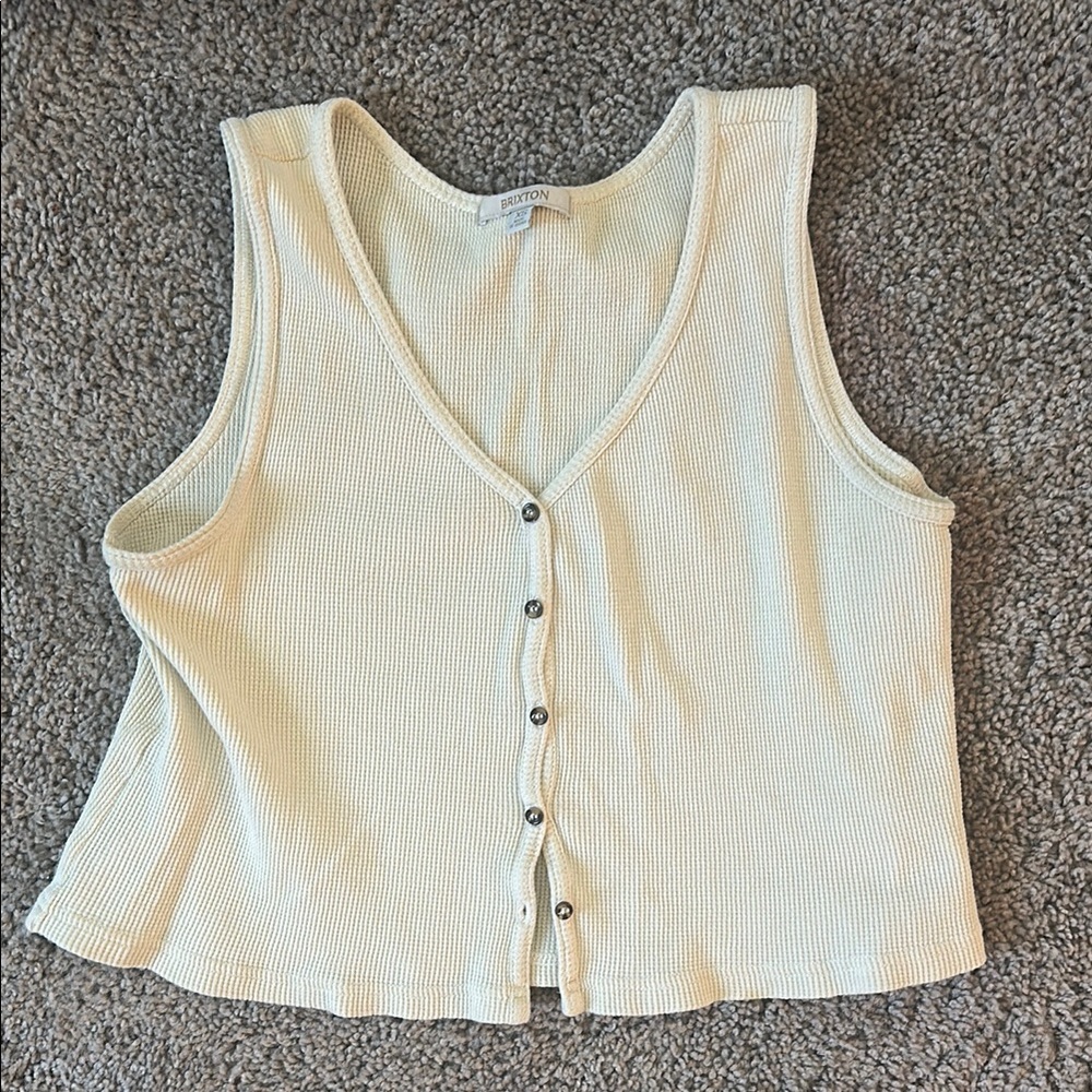 Brixton Women’s cream button down tank top